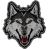 Wolf Patch Fierce Wolf Embroidered Patch Embroidery Patches Iron On Badge Sew on Animal Applique Clothing Repair Patch
