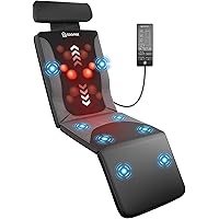 COMFIER Shiatsu Full Body Massage Mat with Heat, Back & Legs Massager Mat with Heat, Bed Chair Massage Pad with 3 Vibration M