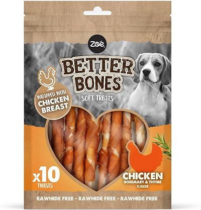Zoë Better Bones Chicken Twist Dog Chews 10 pcs Rawhide-Free Puppy Training