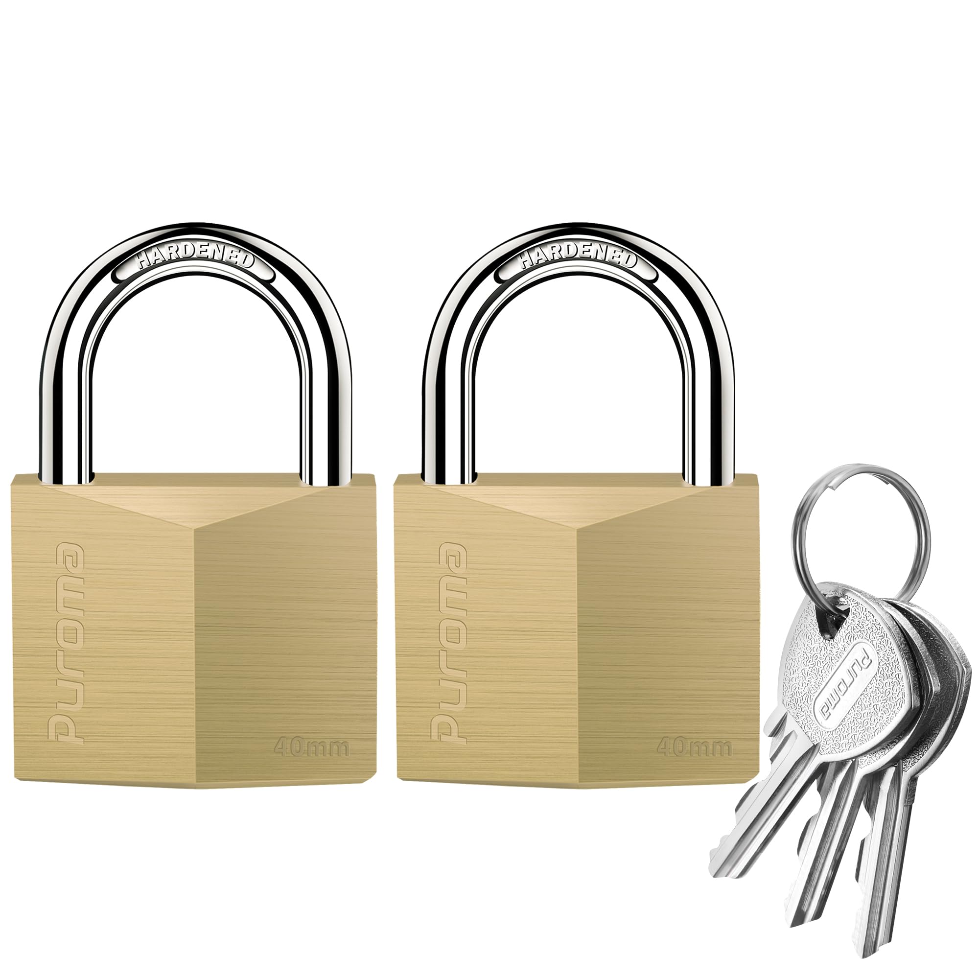 Photo 1 of *******No keys included****** Puroma 2 Pack Keyed Padlock Waterproof Solid Brass Lock, 1.1 Inch Padlock with 3 Keys Alike for Sheds, Storage Unit School Gym Locker, Fence, Toolbox, Hasp Storage