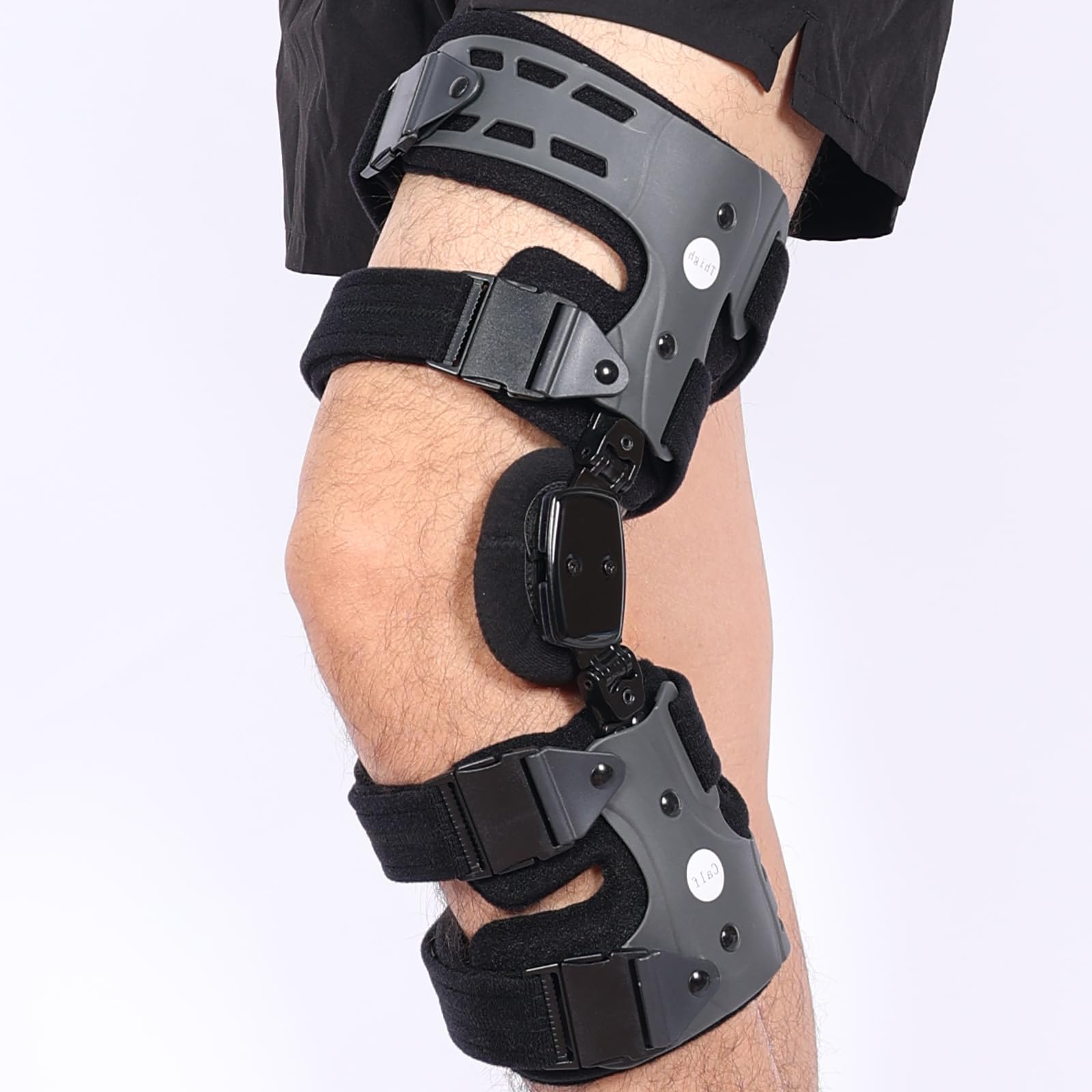 Photo 1 of DOUKOM Osteoarthritis Unloader Knee Brace, OA Knee Brace for Arthritis Pain and Support, Low Profile Knee Support for Medial and Lateral Degeneration Knee Pain (Gray/Right)
