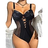 Avidlove Women Lingerie Bodysuit Mesh Teddy Underwire Lace Bodysuits One Piece Babydoll With Snap Crotch S-XXL