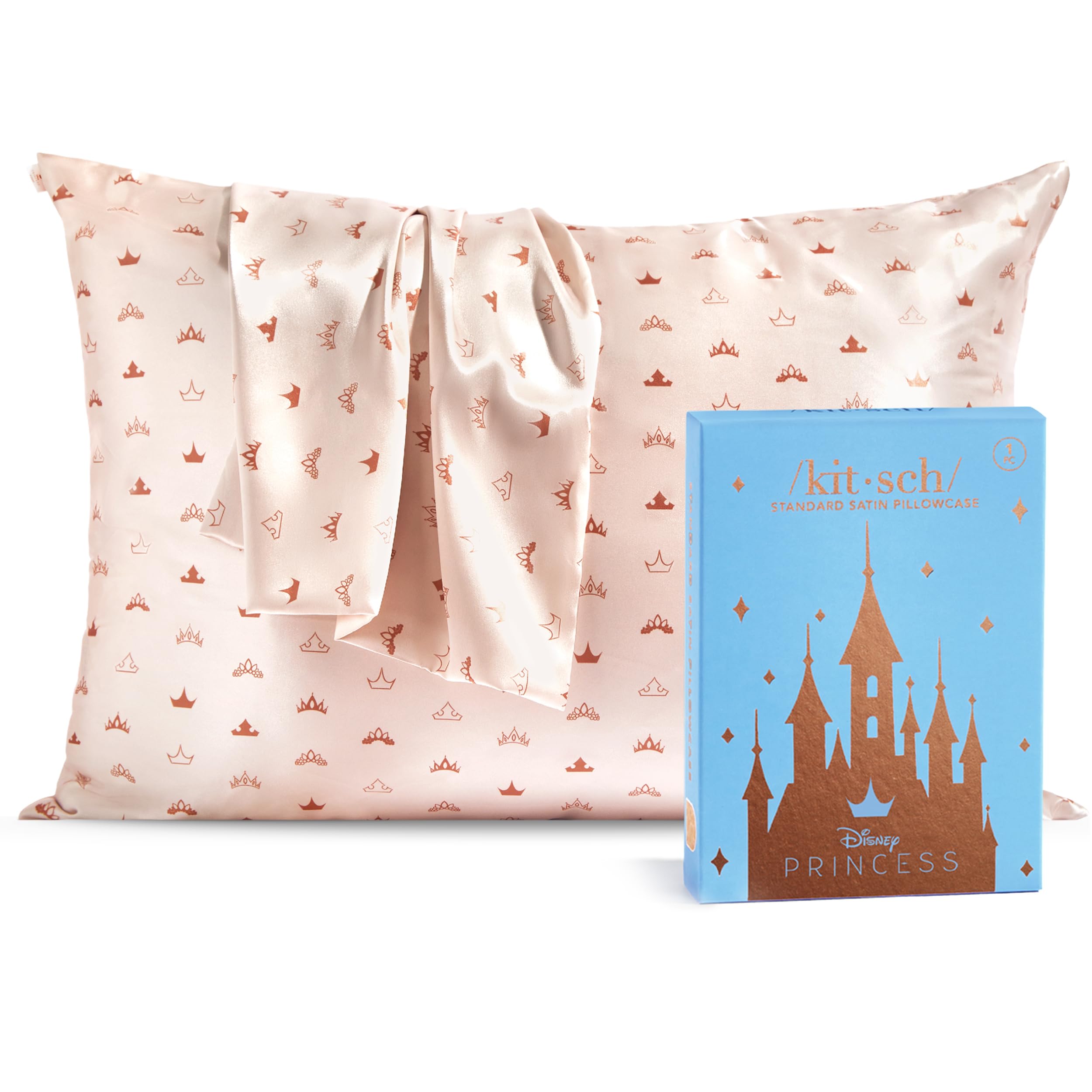 Disney x Kitsch Satin Pillowcase - Softer Than Silk, Cooling, Zipper Closure | Standard Size - Desert Crown, 1 Pack — image 1