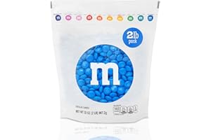M&M’S WORLD Blue Candy Bulk - Milk Chocolate Candy, 2 lbs Resealable Pack for Graduation, Wedding, 4th of July, Birthdays, Party Favors, Boy Baby Showers, Gender Reveal Ideas, Easter and more