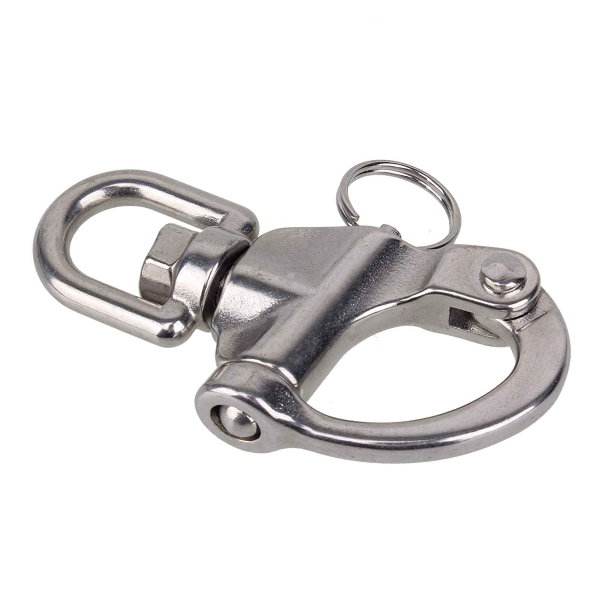 Photo 1 of BQLZR 304 Stainless Steel Snap Shackle with Small Swivel Bail Marine Boat Hardware