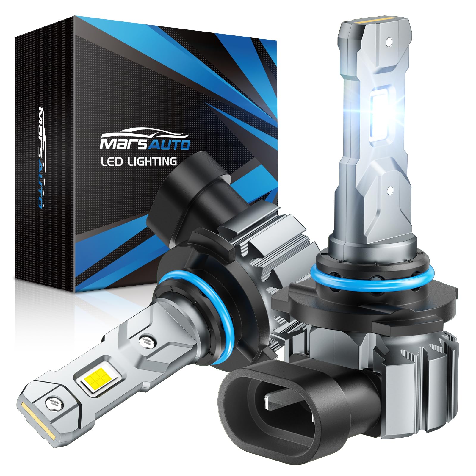 Marsauto M1S HB3/9005 Bulbs or 9005 Fog Light, 30000LM Brighter HB3 Fog Bulbs, Real 1:1 Design, 6000K White, 3min Plug and Play, IP68, Pack of 2 Image