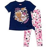 Marvel Girls T-Shirt and Leggings Outfit Set Toddler to Big Kid Sizes (2T - 14-16)