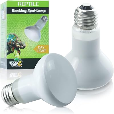 LUCKY HERP Reptile Heat Lamp Bulb 2 Pack 50W E27 Basking Light