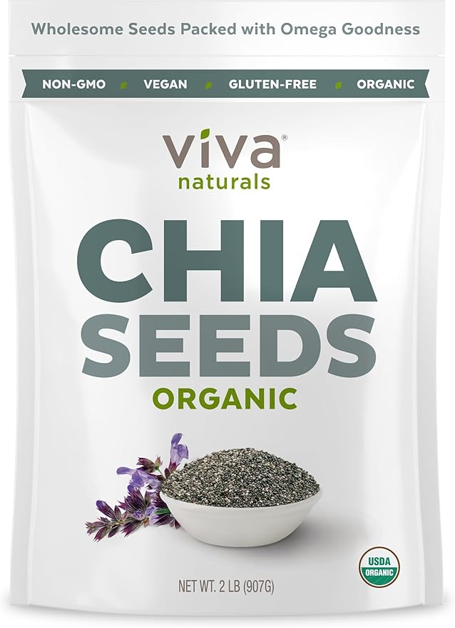 Viva Naturals Organic Chia Seeds Bag, 2 Pound Amazon.ca Grocery