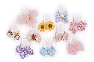 BIANHUAN Boutique Baby Hair Accessories - 20 Pcs Elastics Hair Ties with Bows, 1.2 Inch Ponytail Holders for Pigtails & Rubber Bands for Little Girls (Set-C)