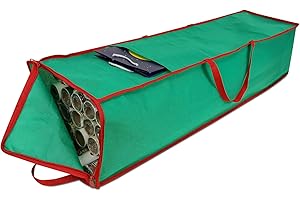bruwaa Wrapping Paper Organizer Storage Bag Containers, 41 Inch Gift Wrapping Organizer Storage, Stores up to 25 Rolls 2” Diam, Green