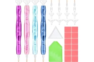 ZYNERY 4 PCS Diamond Painting Pens, Resin Diamond Art Pens with Clay Tips Tray, 5D Diamond Painting Accessories and Tools for DIY Diamond Painting Hobby