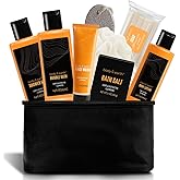 Gift Baskets for Men Bath Set Citrus Scented Mens Gift Sets with Face Wash, Shower Gel, Body Lotion, Bubble Bath, Loofah, Birthday Gift for Men, Christmas Gift for Men, Father's Day Gifts