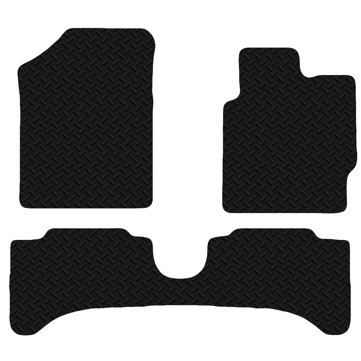 Carsio Car Mats For Toyota Yaris Hybrid 2014 To 2020 3mm 3pc Set Tailored Fit Rubber Floor Mat Complete Accessory Black Custom Fitted - Anti-Slip Backing, Heavy Duty & Waterproof