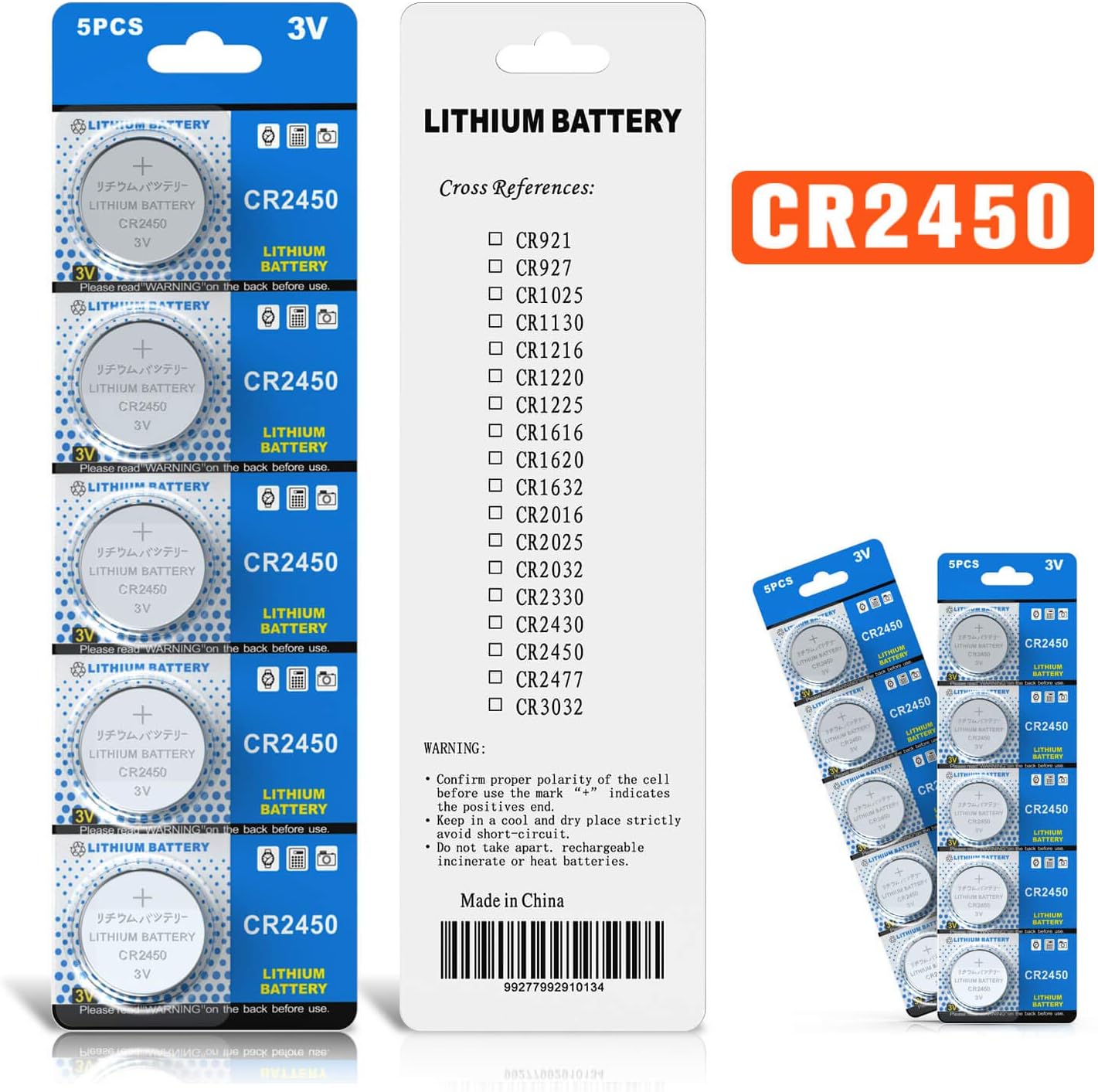 2450 3V cell lithium battery, CR2450-40 Stück - Image 5