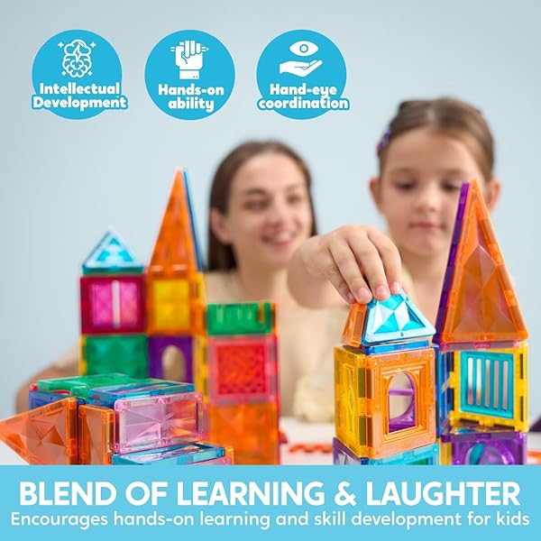 SYNCFUN 110PCS MAGNETIC BUILDING TILES – 3D MAGNET TILES WITH VEHICLE – CONSTRUCTION BLOCKS SET FOR KIDS – STEM SENSORY LEARNING EDUCATIONAL TOYS BIRTHDAY GIFT FOR 3 4 5 6 7 YEAR OLD