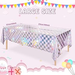 6Pack Iridescent Checkered and Purple Plastic