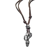 jonline24h Mens Womens Jesus Cross Pendant Adjustable Leather Cord Necklace Chain, Brown