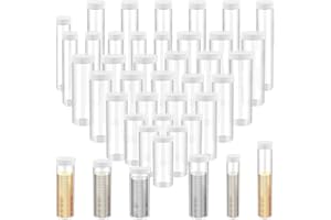 AIHSUMC 36 Pcs Plastic Coin Tubes, 6 Different Sizes Coin Holders, Clear Quarter Coin Penny Tube, Large Dollars Round Coin Storage Tube with Screw on Lid for Coins Collection Supplies