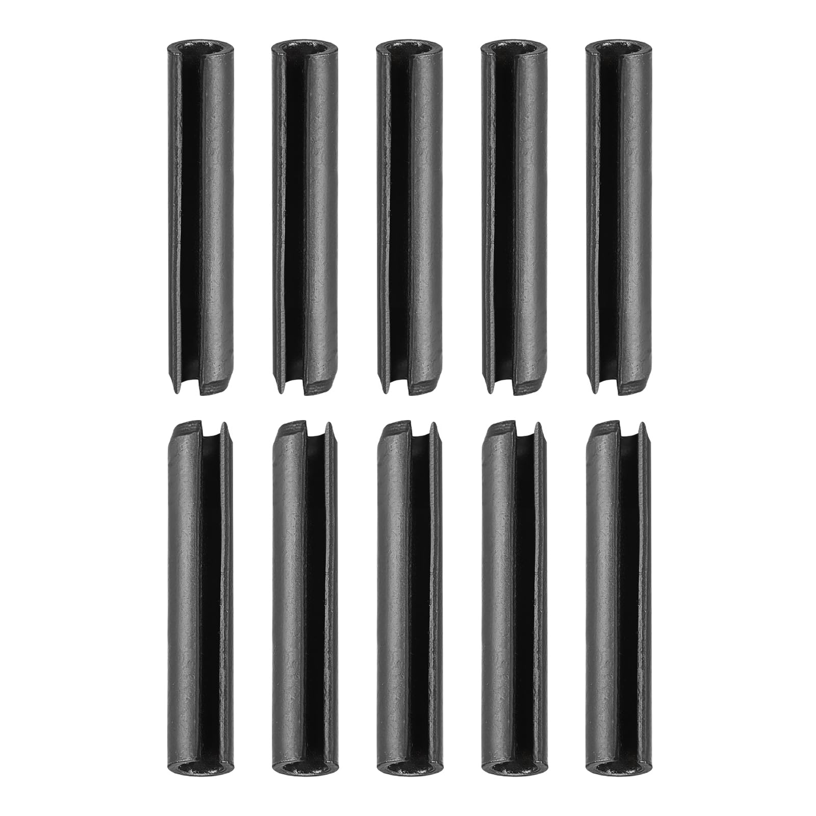 DTGN 5mmx25mm(DxL) Slotted Spring Pin - 50Pack - Good for Home Machine Fastener - 65Mn Spring Dowel Tension Roll Pin - Black