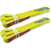 2-Ply Lifting Straps 1”x 4ft Webbing Sling Tree Saver 2Pack Heavy Duty Web Strap Rigging Moving Towing Hoisting Gear KODIAK STRAPS