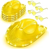 Zhanmai 8 Pieces Cowboy Hat LED Light Up Hat and Heart Sunglasses Sparkly Space for Cowgirl Women Halloween Costume