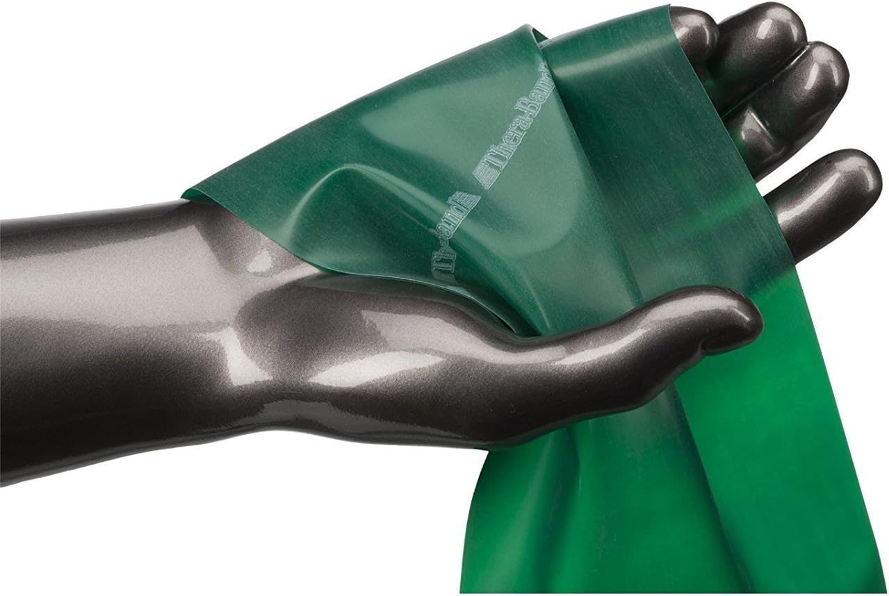 TheraBand - 20140 Resistance Bands, 50 Yard Roll Professional Latex Elastic Band For Upper & Lower Body & Core Exercise, Physical Therapy, Pilates, At-Home Workout, & Rehab, Green, Heavy, Intermediate Level 1: Industrial & Scientific