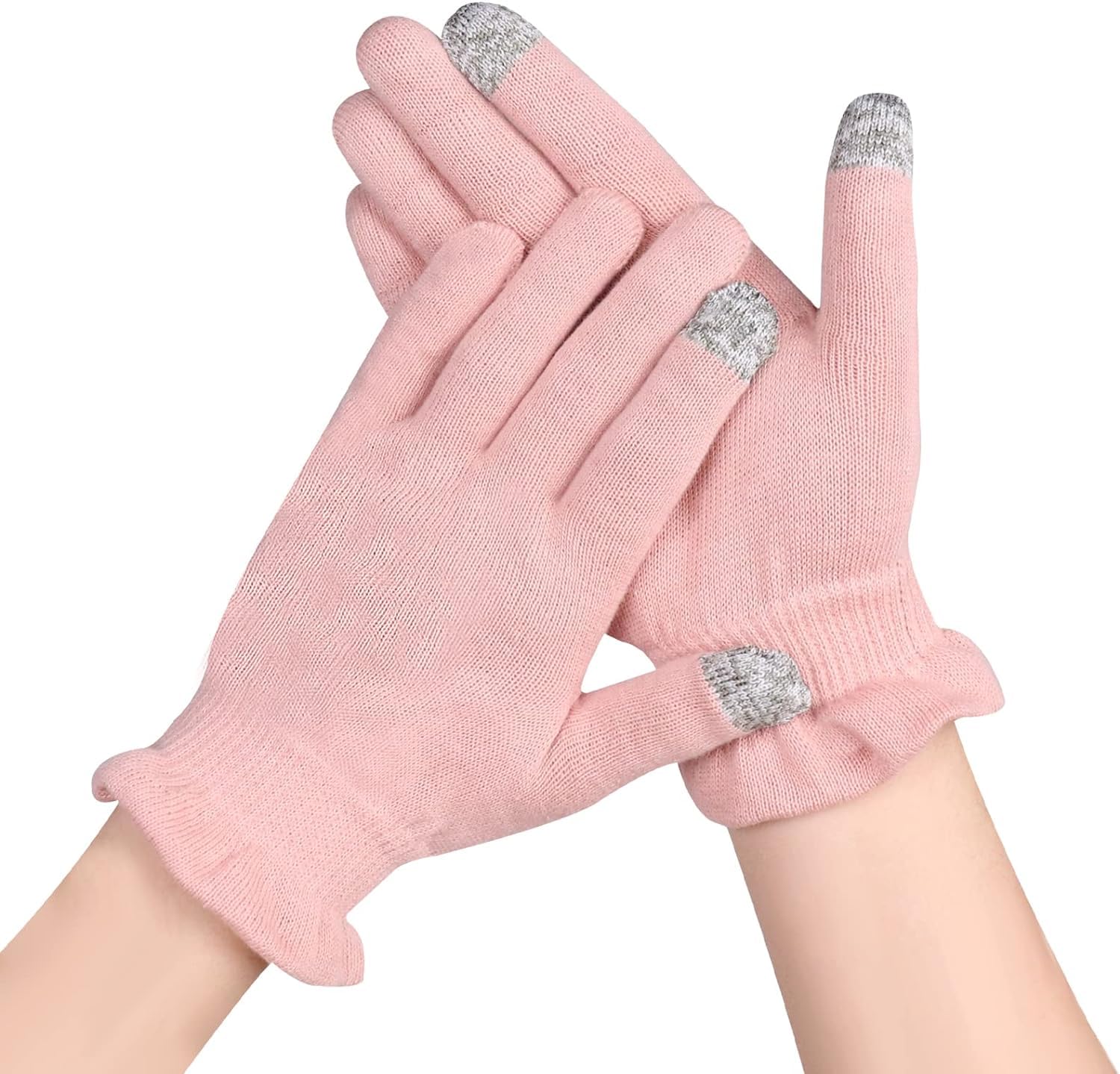 AovYoo 1 Pair 100% Cotton Gloves for Eczema Dry Hands, Moisturising Gloves Touchscreen, Eczema Gloves for Women Men, SPA, Hand Care (XS)