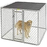 MidWest Homes For Pets Chain Link Portable Kennel with a Sunscreen, 10 by 6 by 6 Feet