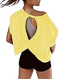 Womens Oversized Tshirts Workout Batwing Sleeve Gym