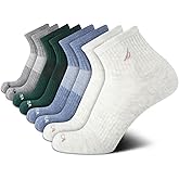 Nautica Mens Quarter Socks - 8 Pack Soft Cushioned Athletic Stretch Performance High Quarter Cut Ankle Socks for Men