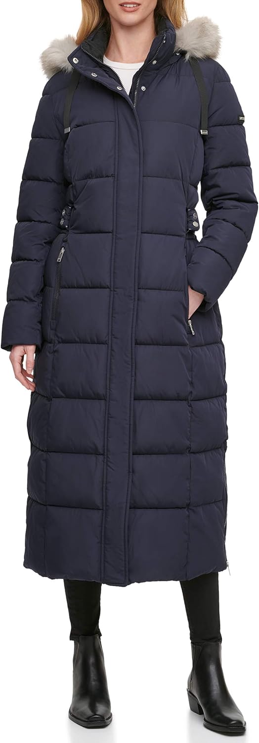 DKNY Women's Maxi Puffer Down Alternative Coat Amazon.co.uk Clothing