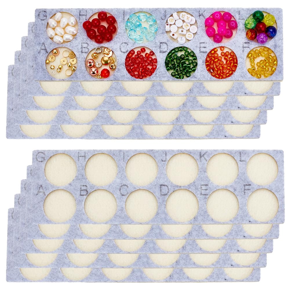 PH PandaHall 10pcs Bead Mat Beading Boards Bead Design Trays Felt Jewellery Bracelet Organizer Storage Tray for Jewellery Making Creating Bracelets Necklaces and Other Jewellery 8.6x2.5” / 22x6.3cm