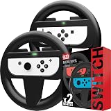 Orzly Steering Wheels for Nintendo Switch Joy-Con Twin Pack Black