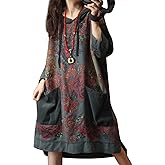 Duberess Women Casual Loose Ethnic Floral Hoodies Sweatshirts Jackets Long Sleeve with Pockets (as1, alpha, l, xx_l, regular, regular, P863 Green)