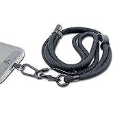 Little Fire Craft Adjustable Cell Phone Lanyard Crossbody Smartphone Strap Soft Rope Phone Lanyard for Around the Neck Holder (Black)