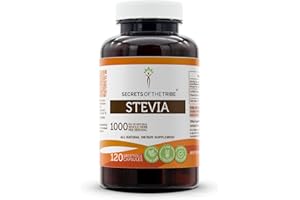 SECRETS OF THE TRIBE Stevia 120 Capsules, 1000 mg, Stevia (Stevia Rebaudiana) Dried Leaf (120 Capsules)
