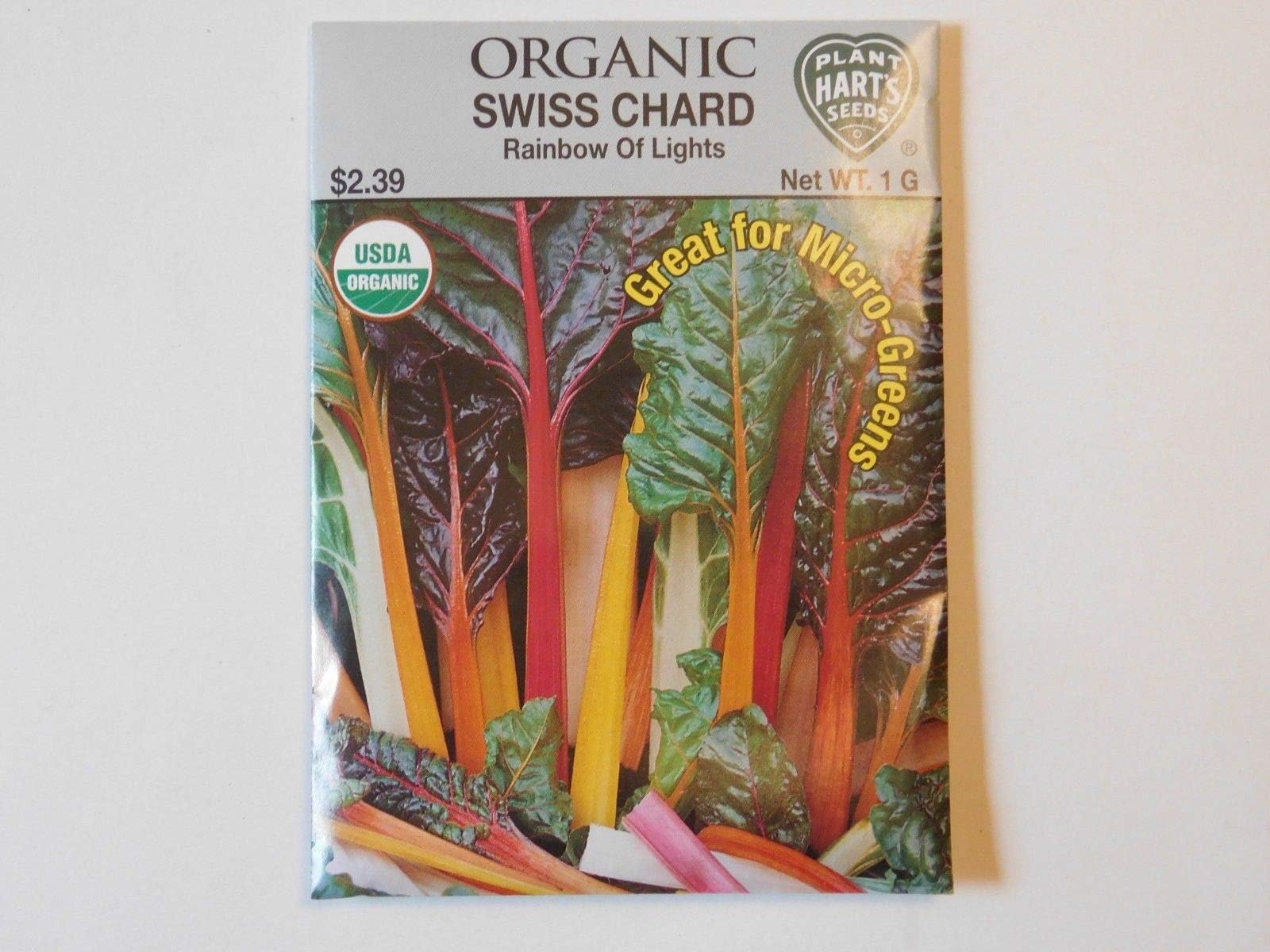 Plentree Organic Swiss Chard Vegetable Seeds - Rainbow of Lights, USDA Organic
