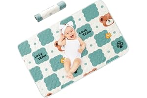 80x120cm Extra Large Waterproof Changing Pad - Washable Reusable Diaper Mat for Infants & Toddlers, Non-Slip Portable Bed Pad