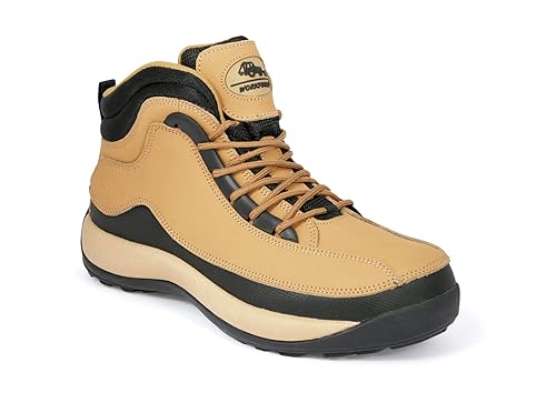 Fuerza de Trabajo Real Piel Ligero Hiker – Botas de Seguridad con Puntera de Acero (