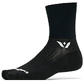 Swiftwick ASPIRE FOUR Trail Running & Cycling Socks, Compression Fit (Black, Large)