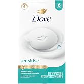 Dove Beauty Bar Soap Sensitive, 3.75 oz 6 Bars | For Sensitive Skin, Fragrance Free and Hypoallergenic