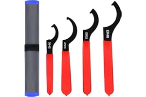 AutoWanderer Tool 4pcs Coilover Spanner Wrench Set Adjustable Shock Wrench Heavy Duty Steel C Spanner for Most Coil Overs Shocks Adjustment and Suspension System