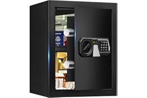 2.1 Cub Fire Safe Box Home, Security Digital Fireproof Document Box with Spare Keys, Programmable Keypad and Alarm System, An