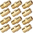KOOTANS 12pcs Brass Pipe Fitting, NPT Hex Nipple, Coupling, 1/8" x 1/8" NPT Male Pipe, 1/8" x 1/8" NPT Female Pipe Fittings Set (6 Nipple & 6 Coupling)