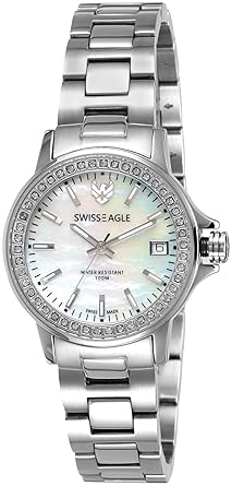 Swiss Eagle Analog Mother of Pearl Dial Womens Watch-SE-6064-22