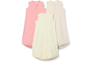 Amazon Essentials Unisex Babies' Cotton Sleep Sack, Wearable Blanket, 0.5 TOG, Pack of 3