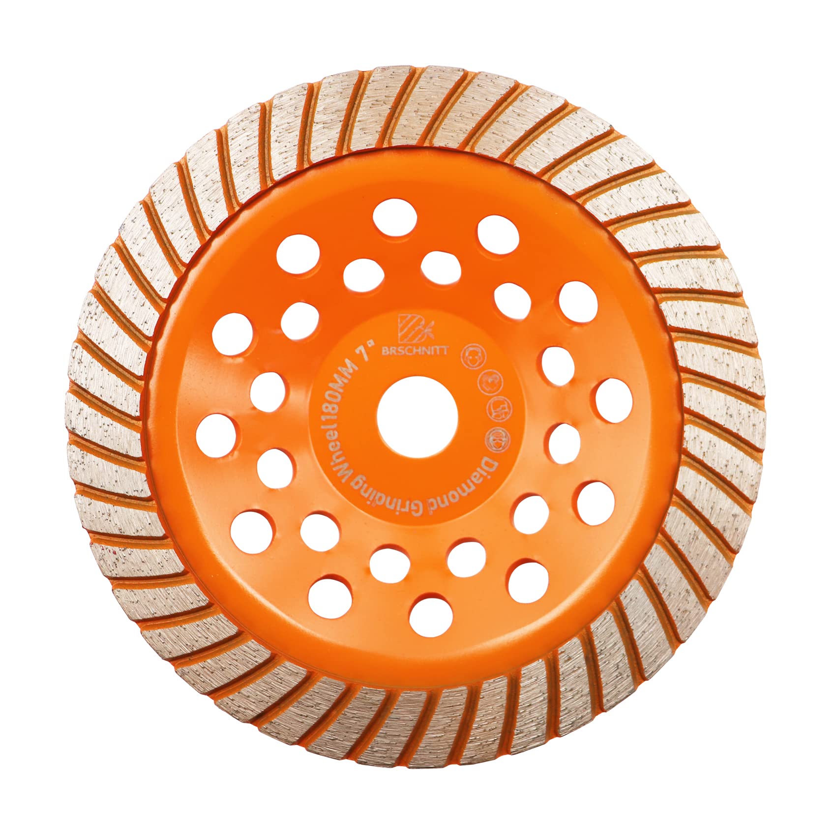 Concrete Diamond Turbo Grinding Cup Wheel,BRSCHNITT 180mm Angle Grinder Diamond Turbo Row Cutting Wheel for Grinding/Polishing/Cleaning Surface Grinding Granite,Concrete,Stone,Cement,Marble,Rock