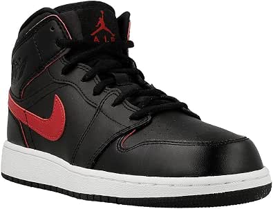 Nike - Air Jordan 1 Mid BG - 554725009 - El Color: Negro-Rojo - Talla: 6.5  : Amazon.com.mx: Ropa, Zapatos y Accesorios