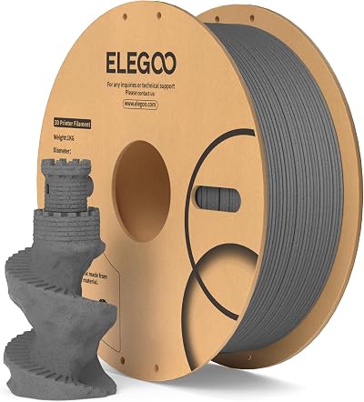 ELEGOO Marble PLA Filament 1.75mm Cement Grey 1KG Rock Stone 3D Printer